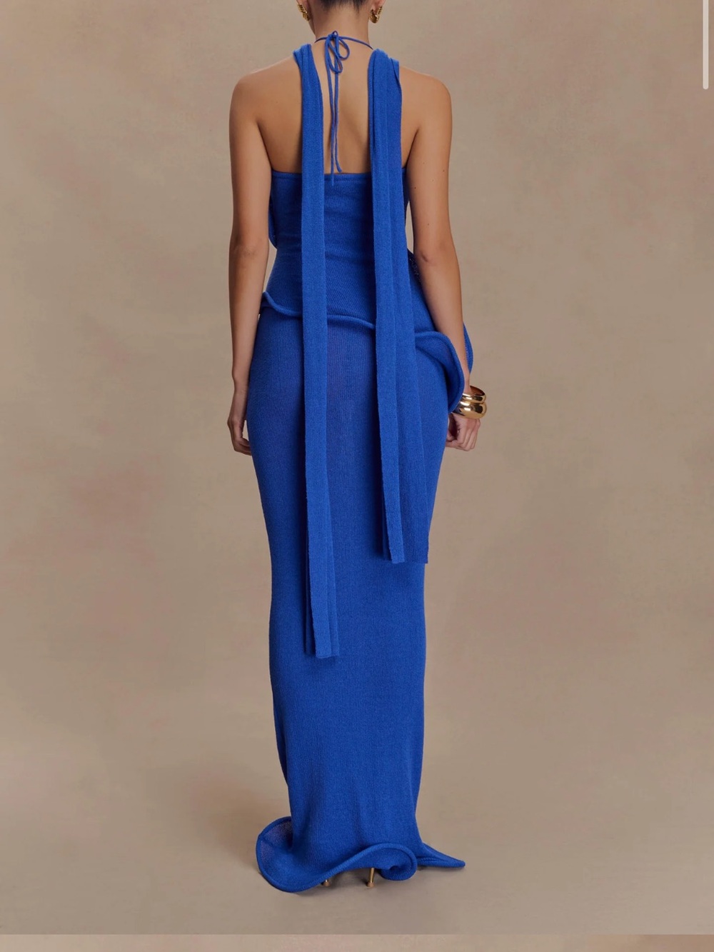 Meshki Royal Blue Halter Maxi Dress